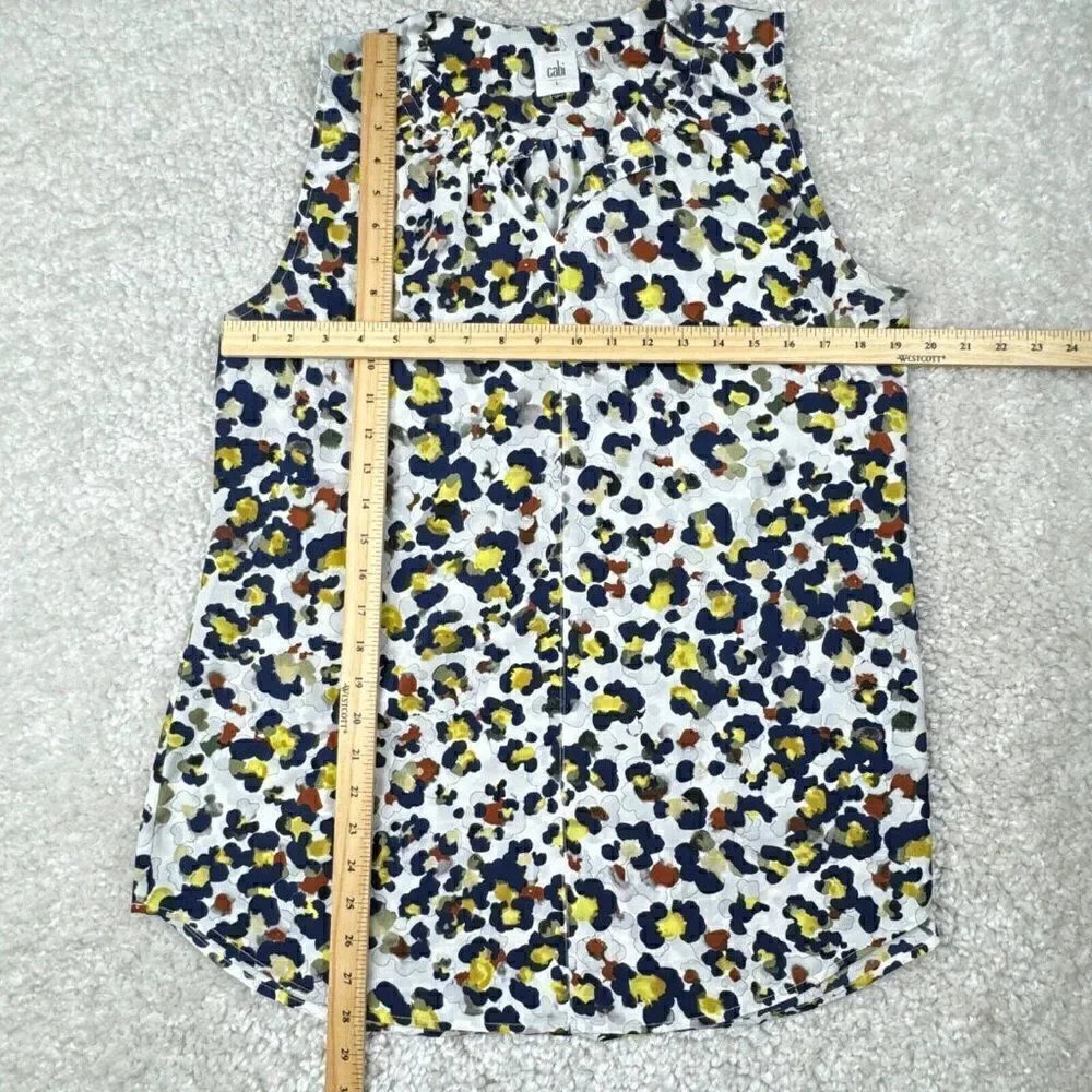 Cabi Fierce Seeing Spots Animal Print Sleeveless Blouse